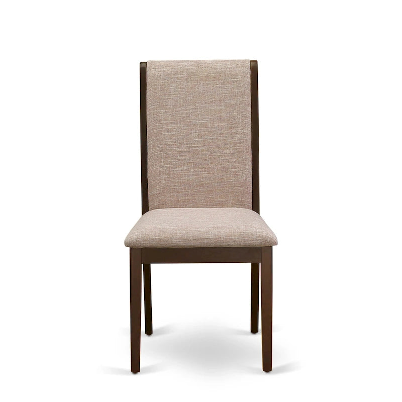 Chaises Parson Lancy d'East West Furniture - Chaises de salle à manger rembourrées en tissu lin, ensemble de 2, (Options de finition)
