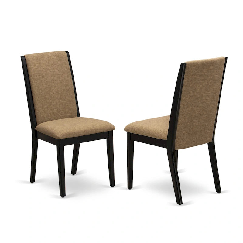 Chaises Parson Lancy d'East West Furniture - Chaises de salle à manger rembourrées en tissu lin, ensemble de 2, (Options de finition)