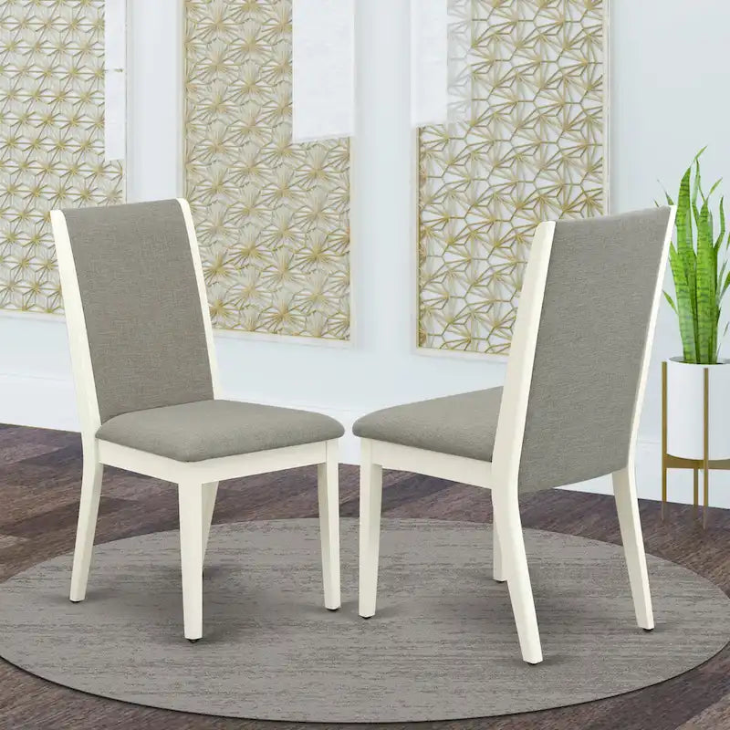Chaises Parson Lancy d'East West Furniture - Chaises de salle à manger rembourrées en tissu lin, ensemble de 2, (Options de finition)