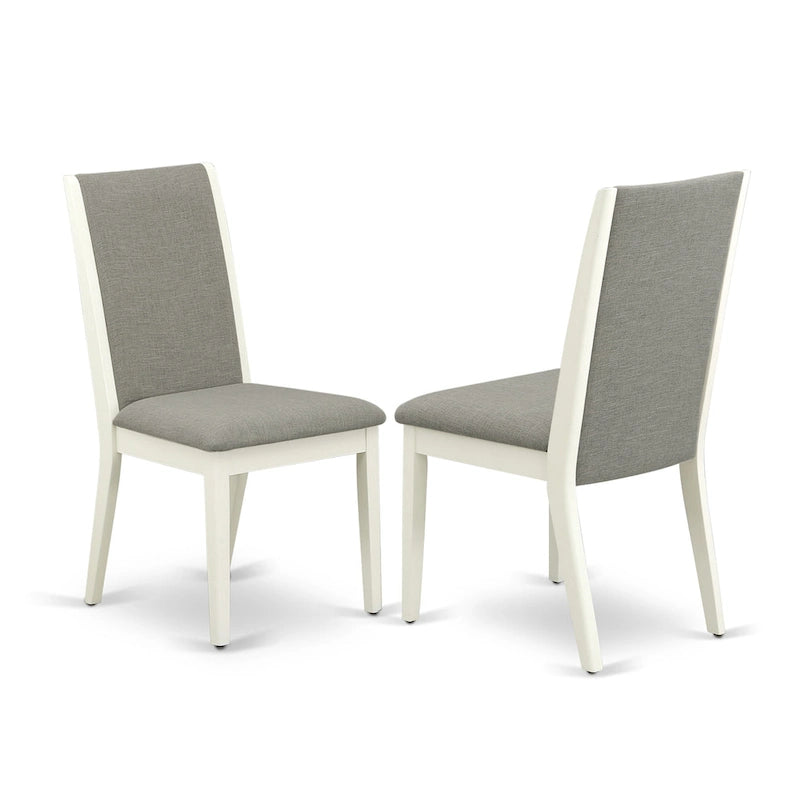 Chaises Parson Lancy d'East West Furniture - Chaises de salle à manger rembourrées en tissu lin, ensemble de 2, (Options de finition)