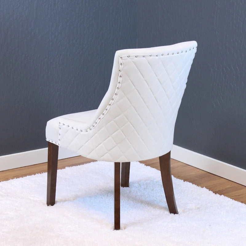 Chaises de salle à manger Flohr en velours capitonné Silver Orchid (lot de 2)