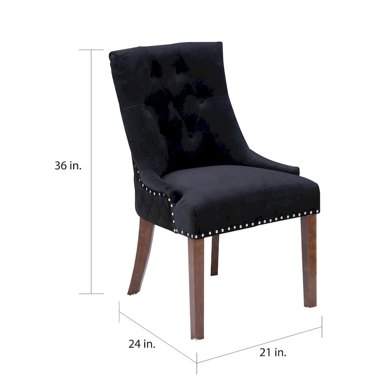 Chaises de salle à manger Flohr en velours capitonné Silver Orchid (lot de 2)