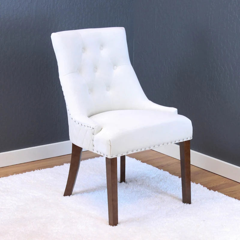 Chaises de salle à manger Flohr en velours capitonné Silver Orchid (lot de 2)