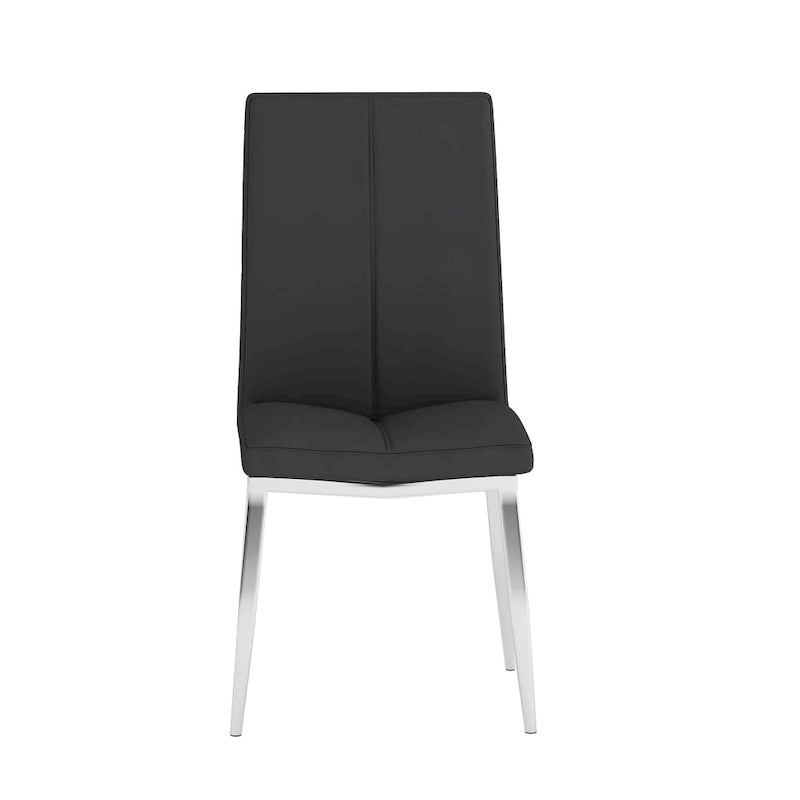 Ensemble de salle à manger moderne Somette avec table en verre blanc et 4 chaises