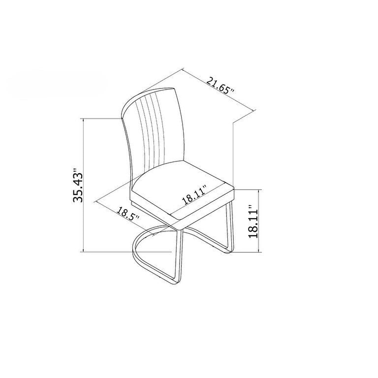 Chaise d'appoint cantilever Somette Alisha à dossier capitonné, lot de 4