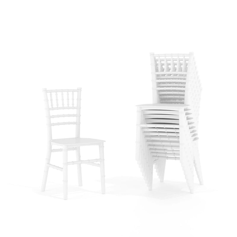 Chaises Chiavari empilables en résine pour enfants, idéales pour les événements formels (lot de 10)