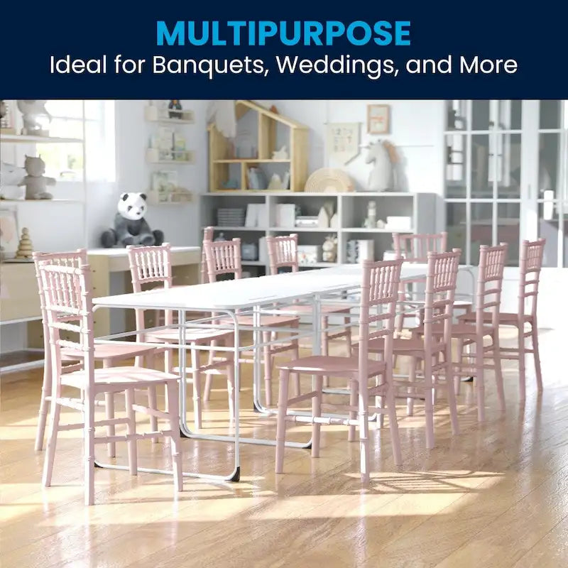 Chaises Chiavari empilables en résine pour enfants, idéales pour les événements formels (lot de 10)