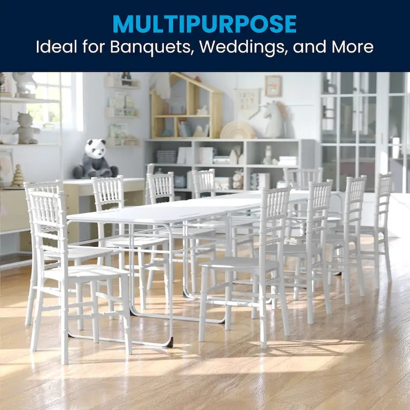 Chaises Chiavari empilables en résine pour enfants, idéales pour les événements formels (lot de 10)
