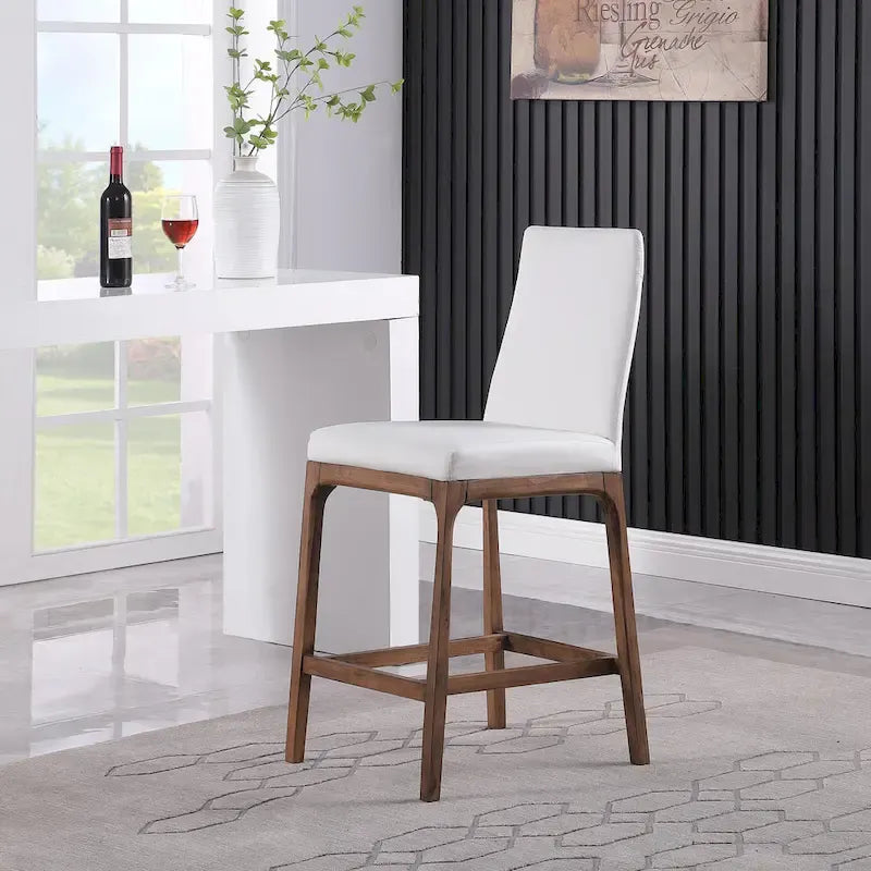 Tabouret de bar moderne Somette avec base en bois massif