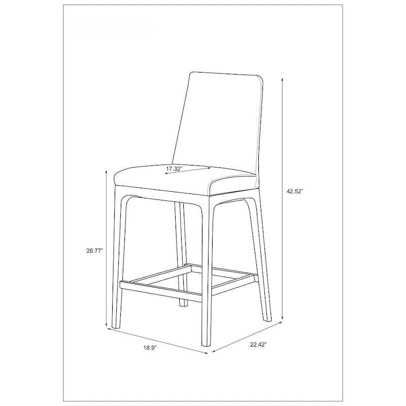 Tabouret de bar moderne Somette avec base en bois massif