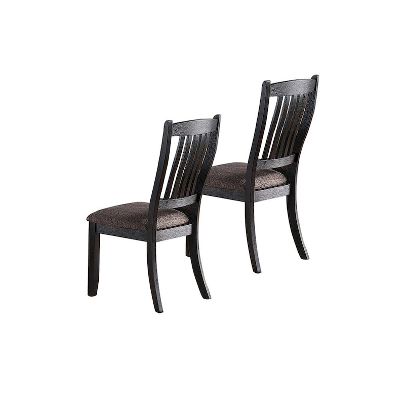 Chaises d'appoint rembourrées en tissu couleur café foncé, noires (lot de 2)