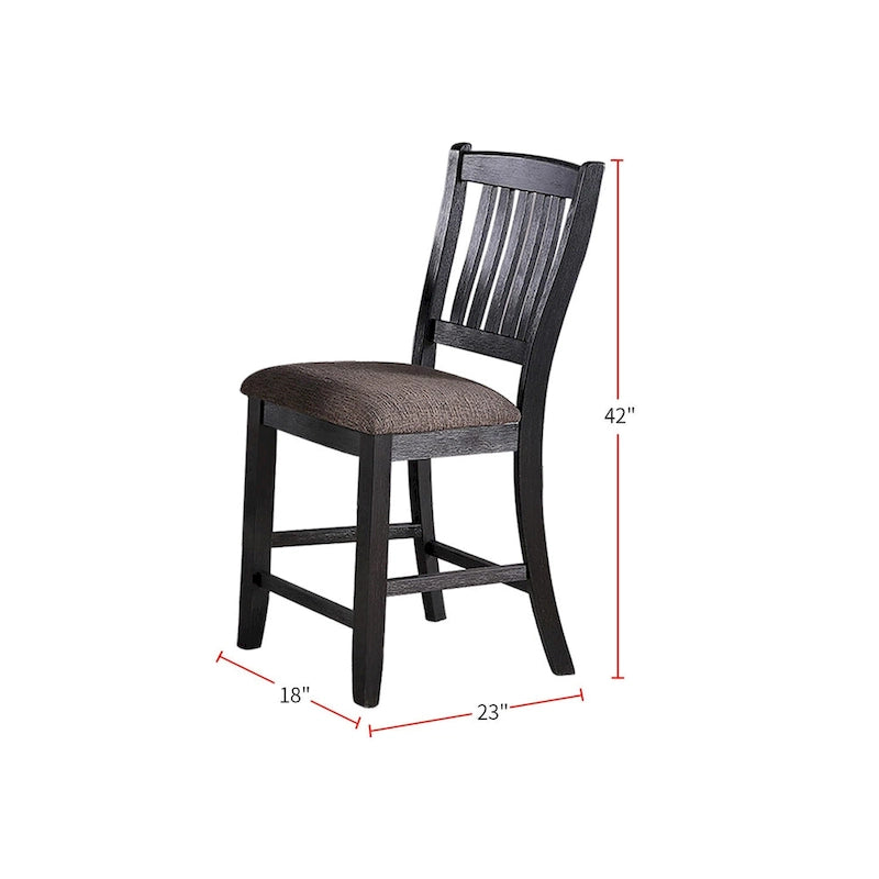 Chaises d'appoint rembourrées en tissu couleur café foncé, noires (lot de 2)