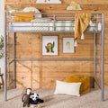 Lit mezzanine double de luxe en métal argenté Middlebrook Abner