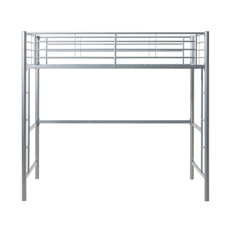 Lit mezzanine double de luxe en métal argenté Middlebrook Abner