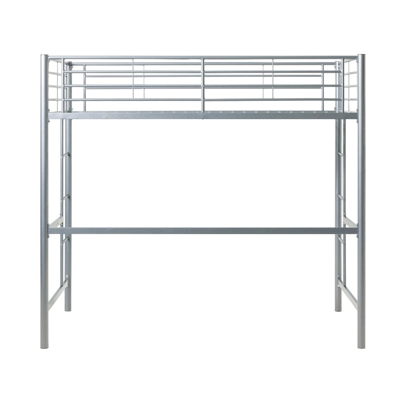 Lit mezzanine double de luxe en métal argenté Middlebrook Abner