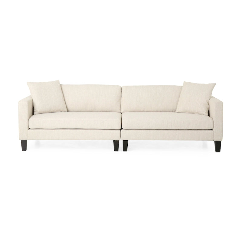Canapé 4 places contemporain en tissu Clemons avec coussins décoratifs par Christopher Knight Home