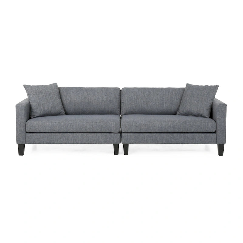 Canapé 4 places contemporain en tissu Clemons avec coussins décoratifs par Christopher Knight Home