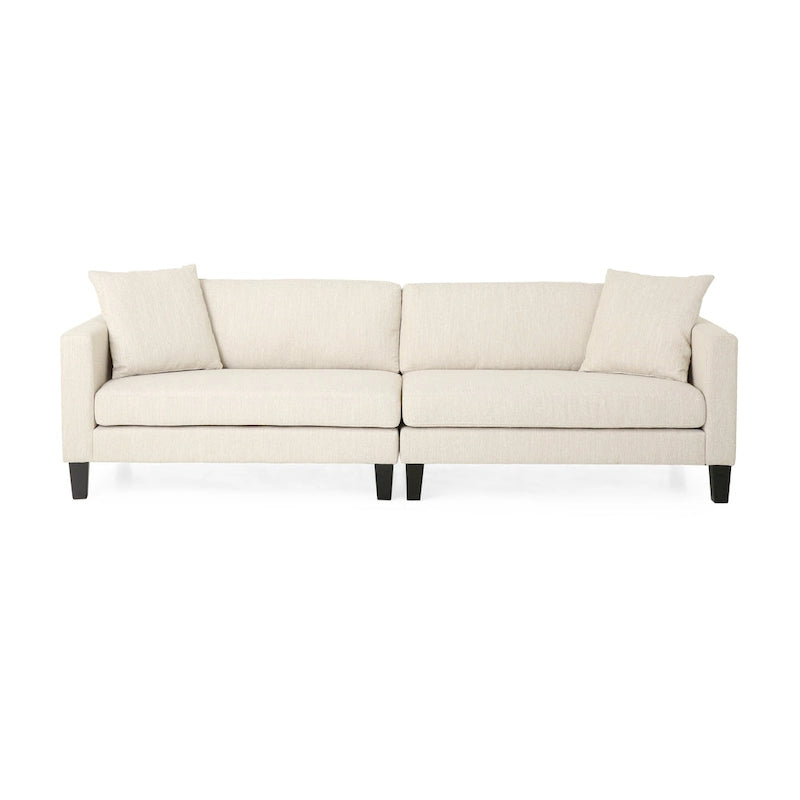 Canapé 4 places contemporain en tissu Clemons avec coussins décoratifs par Christopher Knight Home