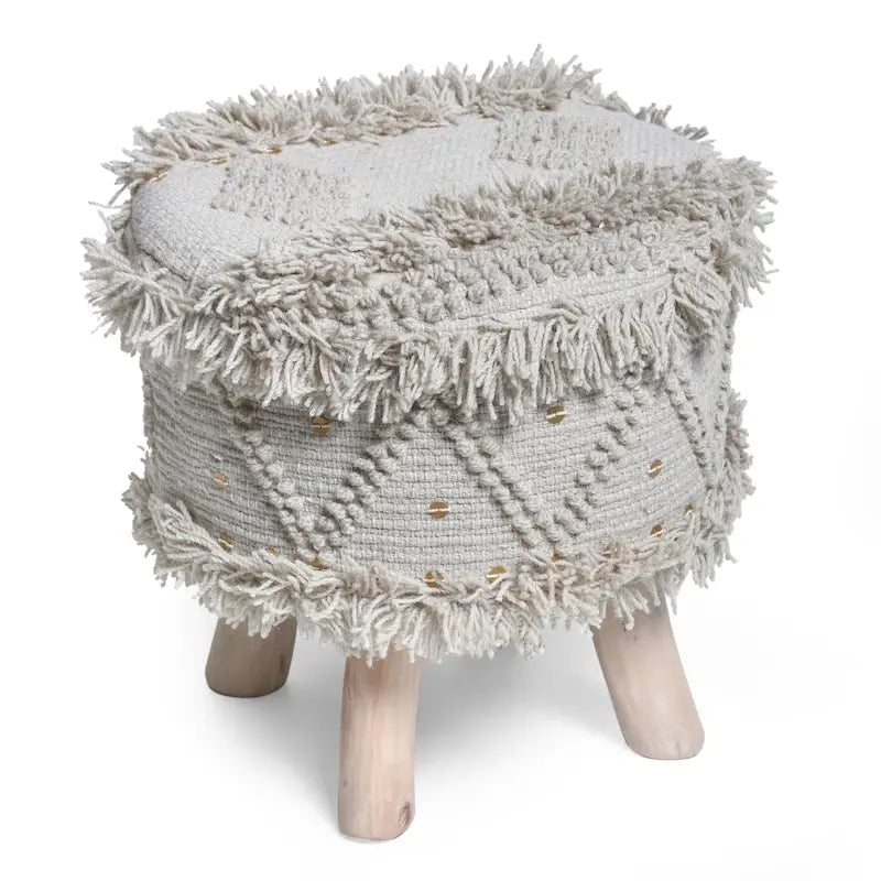 Tabouret Roja en tissu bohème fait main par Christopher Knight Home