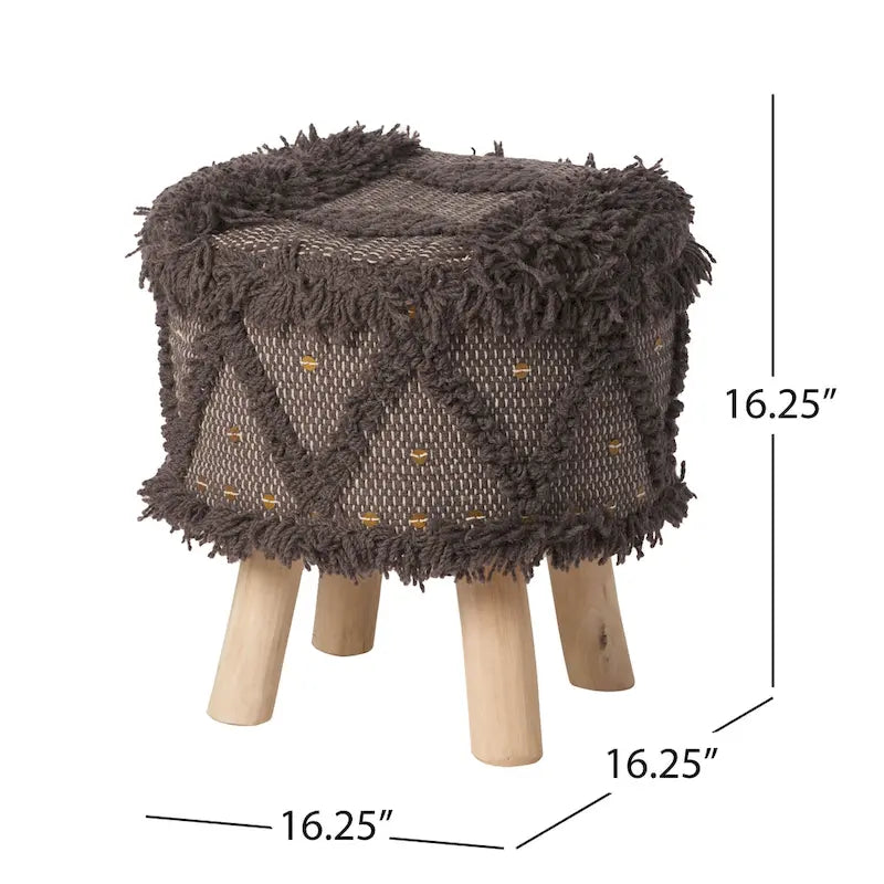 Tabouret Roja en tissu bohème fait main par Christopher Knight Home