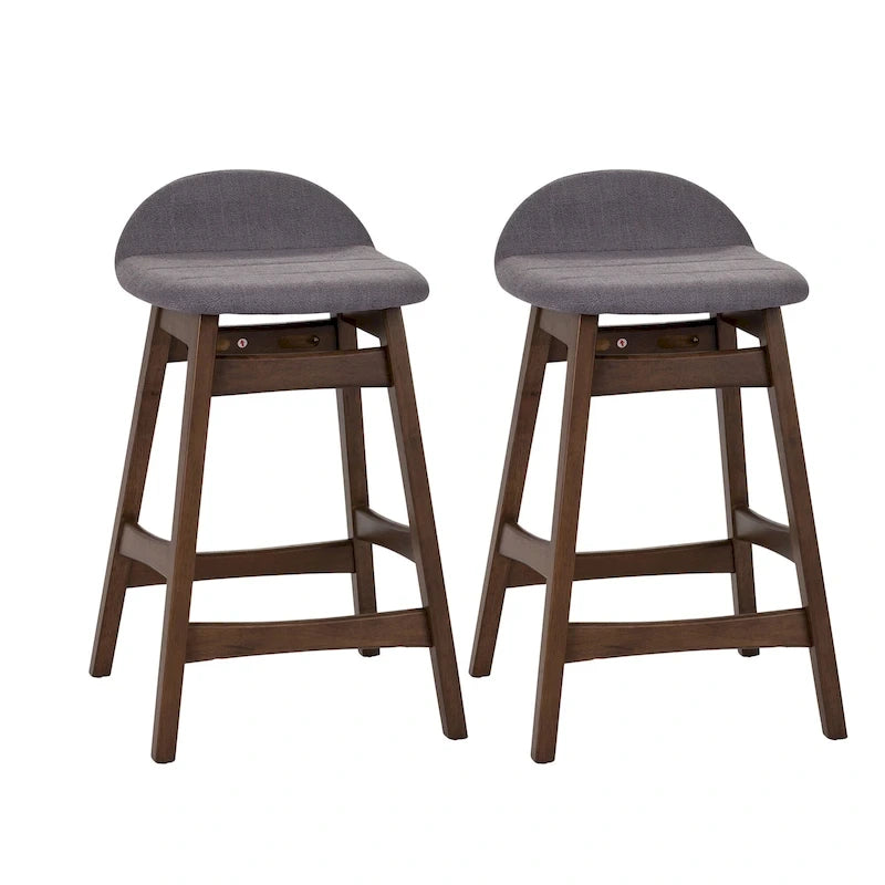 Chaise de comptoir Space Savers en noyer satiné de 61 cm (lot de 2)