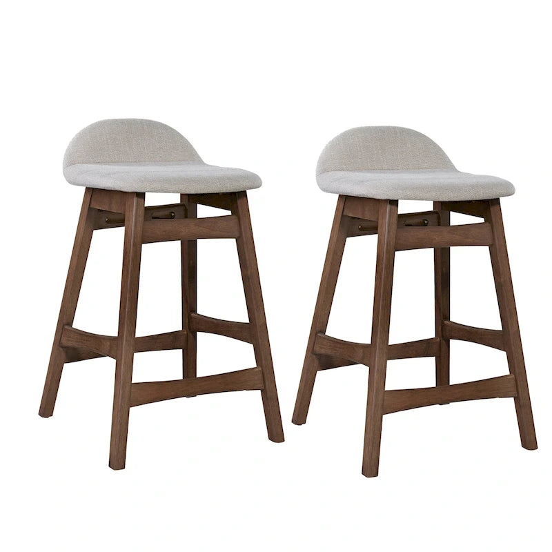 Chaise de comptoir Space Savers en noyer satiné de 61 cm (lot de 2)