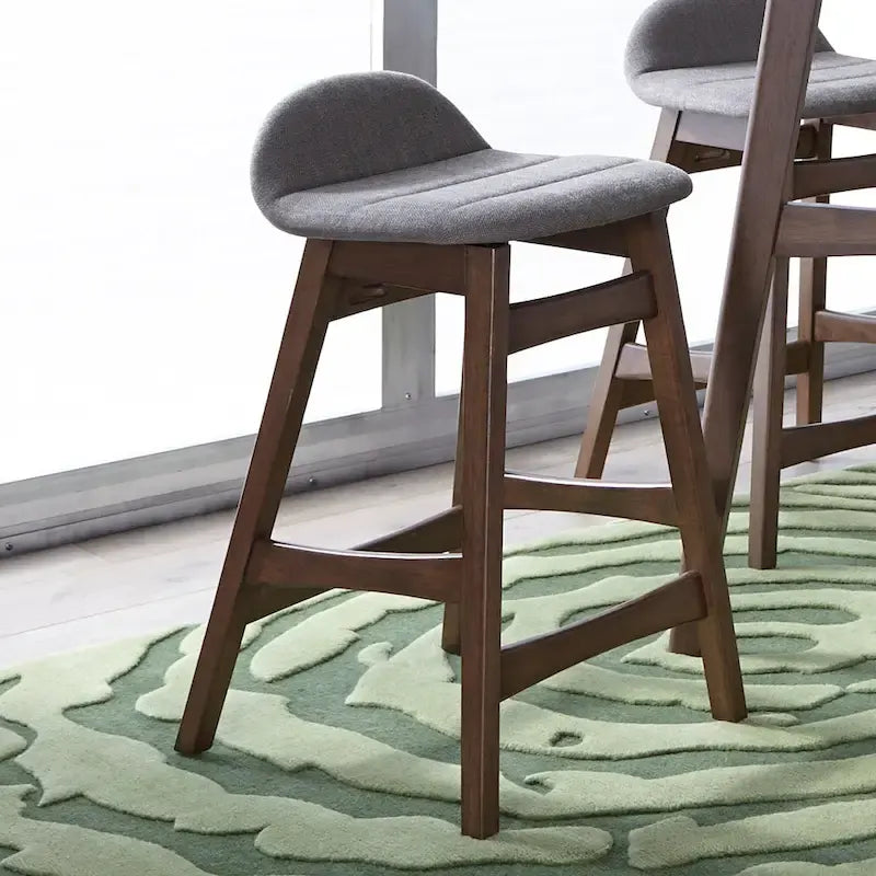 Chaise de comptoir Space Savers en noyer satiné de 61 cm (lot de 2)