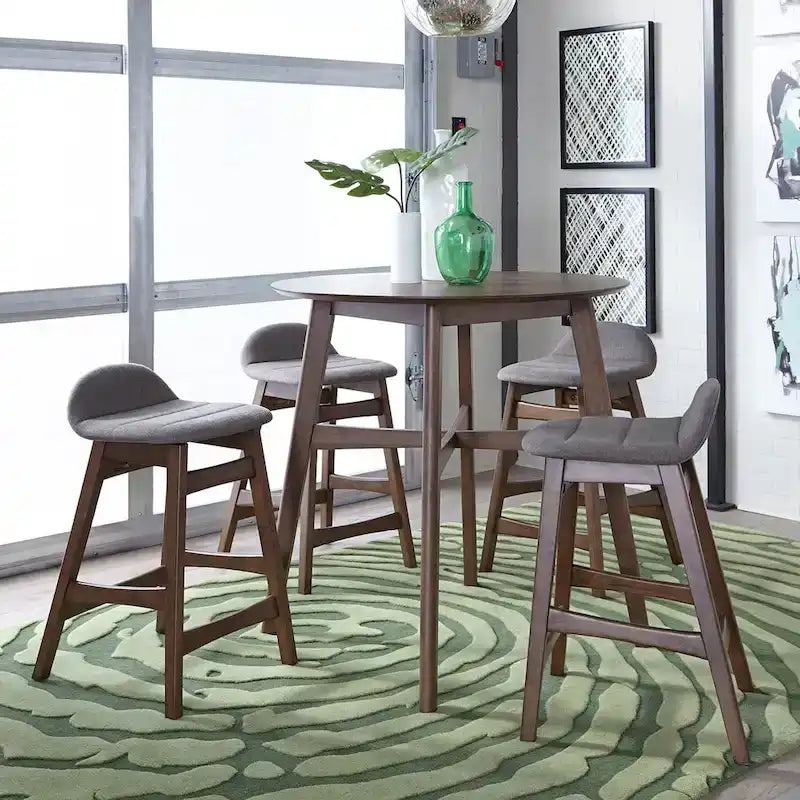 Chaise de comptoir Space Savers en noyer satiné de 61 cm (lot de 2)