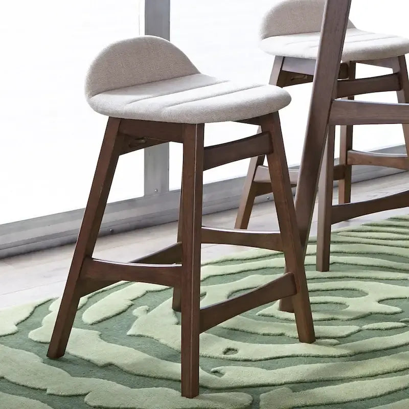 Chaise de comptoir Space Savers en noyer satiné de 61 cm (lot de 2)