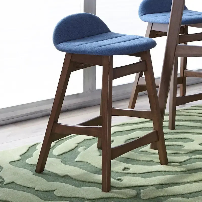 Chaise de comptoir Space Savers en noyer satiné de 61 cm (lot de 2)