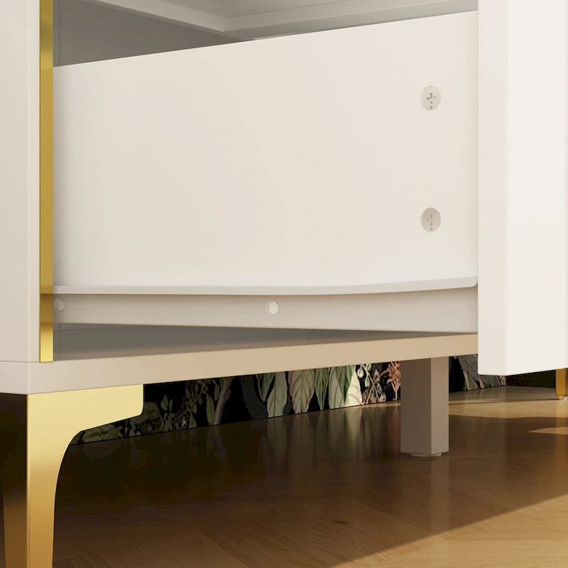 Commode moderne blanche à 6 tiroirs, coffre de rangement en bois