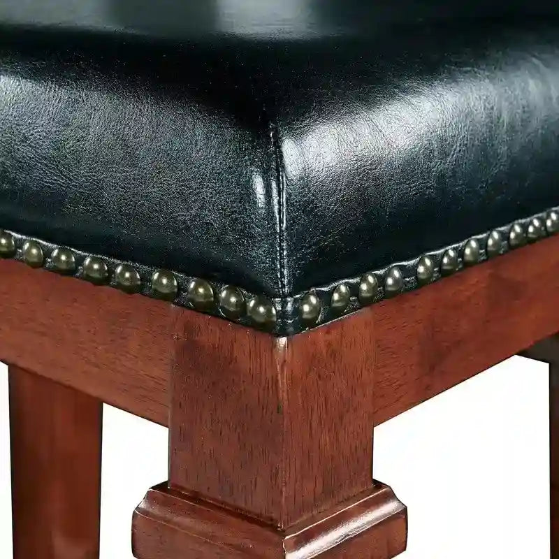 Tabouret de bar Linon Elle en similicuir noir sans dossier, 79 cm (31,01 pouces).