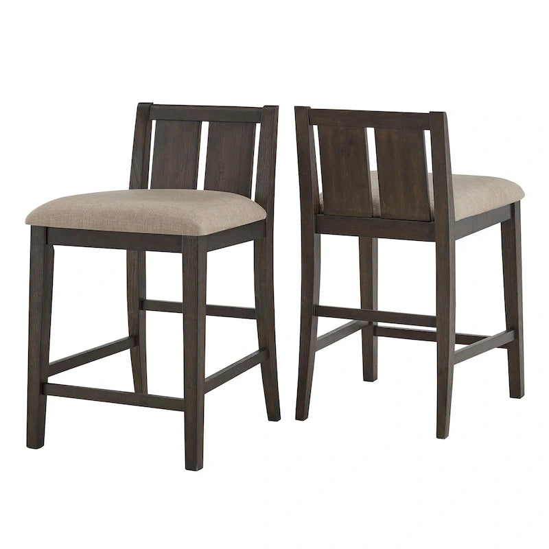 Chaises de comptoir Beck en tissu bicolore (lot de 2) par iNSPIRE Q Classic