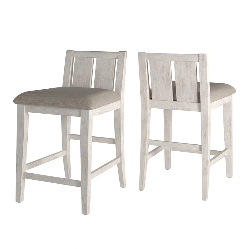 Chaises de comptoir Beck en tissu bicolore (lot de 2) par iNSPIRE Q Classic