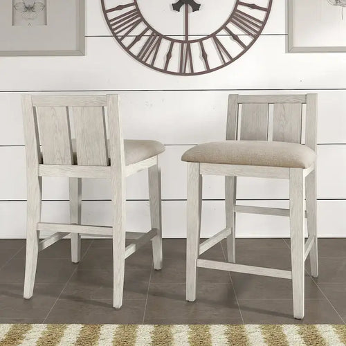 Beck Two-Tone Fabric Counter Height Chair (Set of 2) by iNSPIRE Q Classic