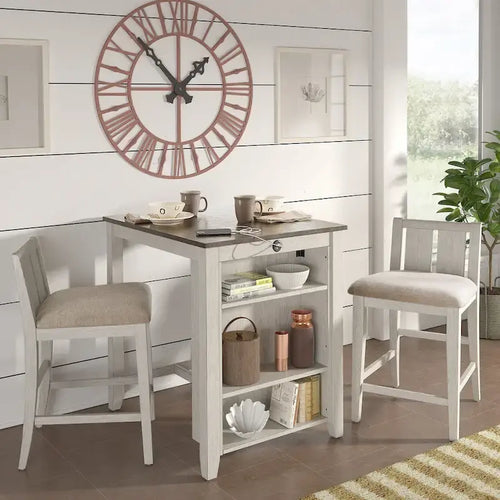 Chaises de comptoir Beck en tissu bicolore (lot de 2) par iNSPIRE Q Classic