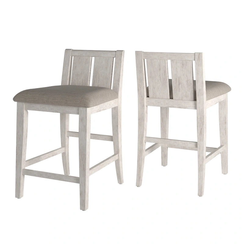 Chaises de comptoir Beck en tissu bicolore (lot de 2) par iNSPIRE Q Classic