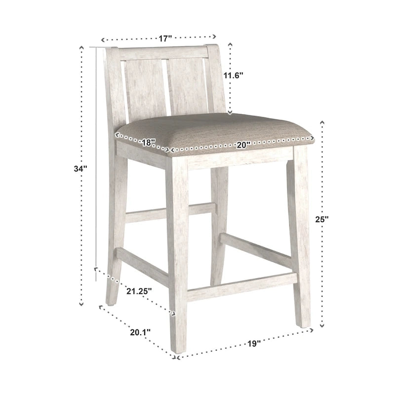 Chaises de comptoir Beck en tissu bicolore (lot de 2) par iNSPIRE Q Classic