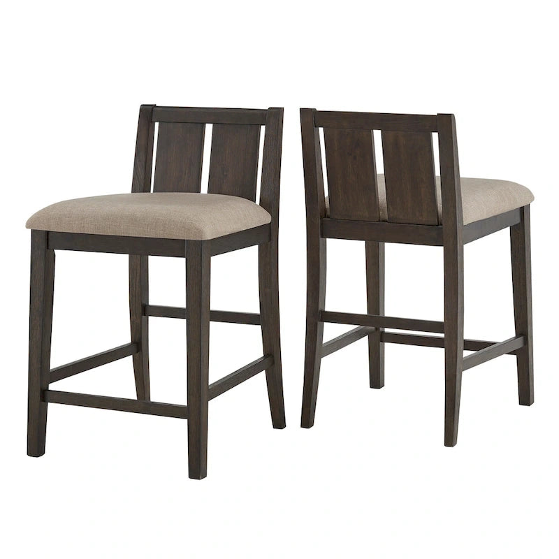 Chaises de comptoir Beck en tissu bicolore (lot de 2) par iNSPIRE Q Classic