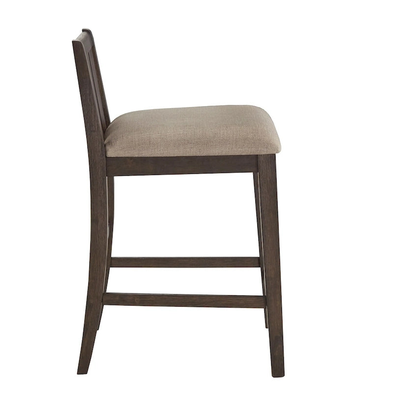 Chaises de comptoir Beck en tissu bicolore (lot de 2) par iNSPIRE Q Classic