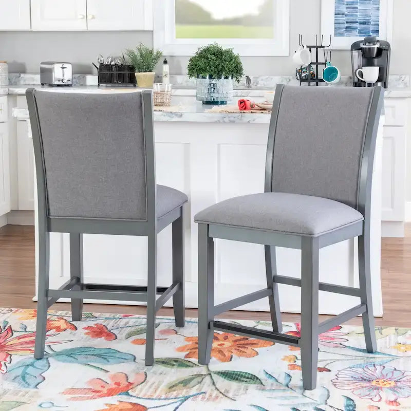 Tabouret de comptoir rembourré Robyn Grey 25 pouces (ensemble de 2)