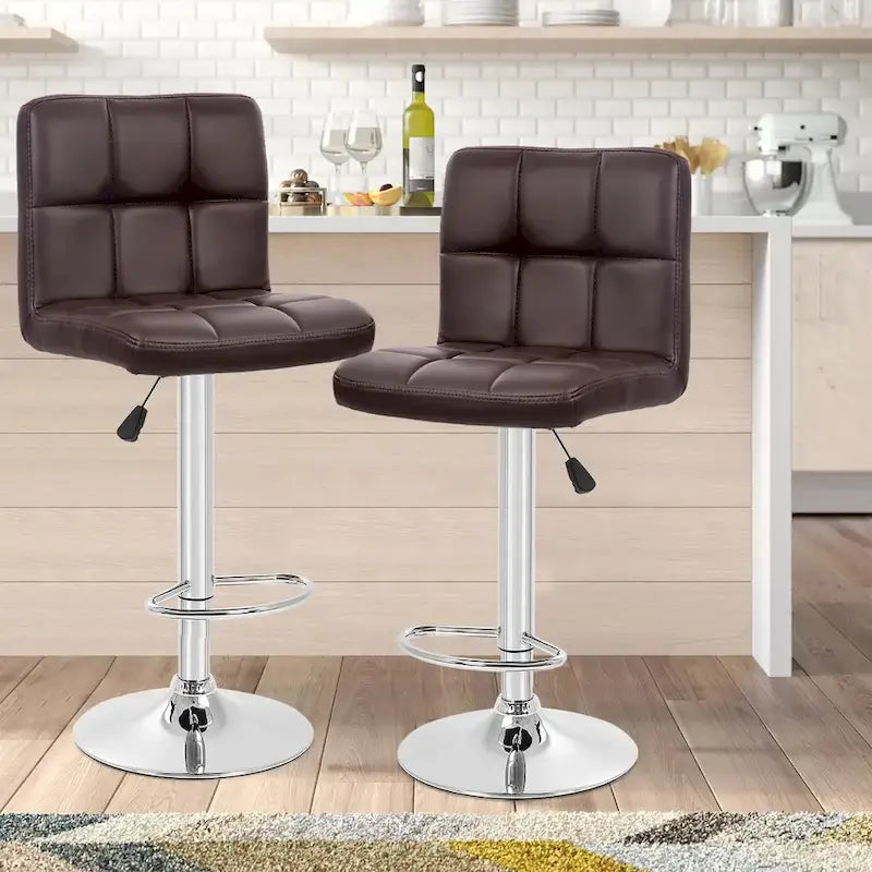 Tabourets de bar pivotants modernes Orson en cuir PU, hauteur réglable, de Furniture of America (lot de 2)