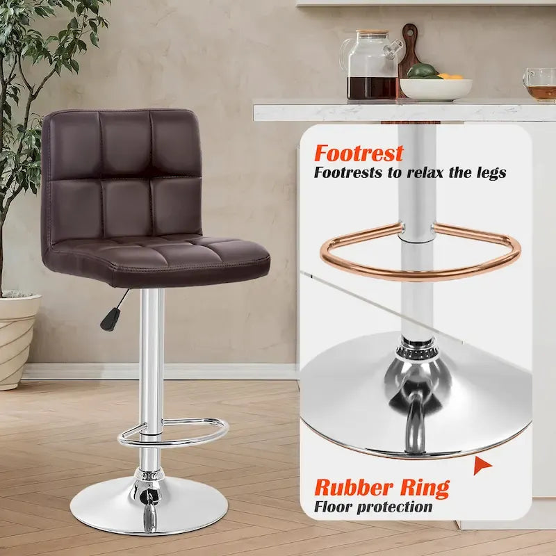 Tabourets de bar pivotants modernes Orson en cuir PU, hauteur réglable, de Furniture of America (lot de 2)