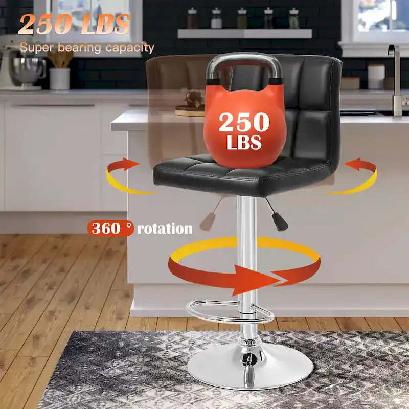 Tabourets de bar pivotants modernes Orson en cuir PU, hauteur réglable, de Furniture of America (lot de 2)