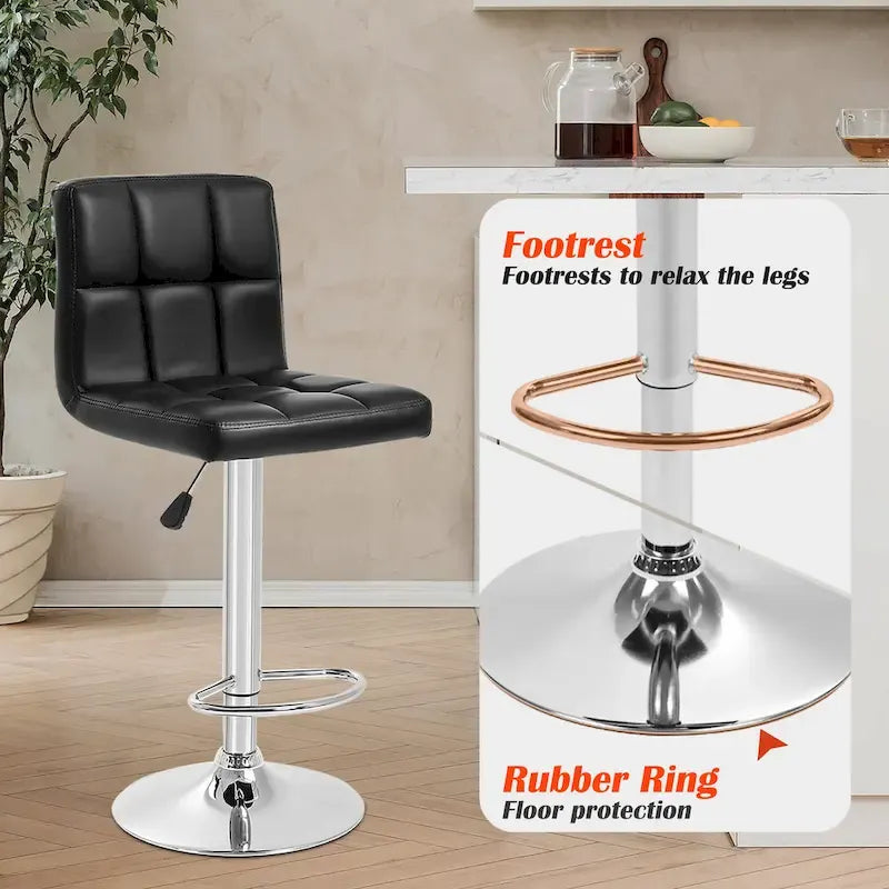 Tabourets de bar pivotants modernes Orson en cuir PU, hauteur réglable, de Furniture of America (lot de 2)