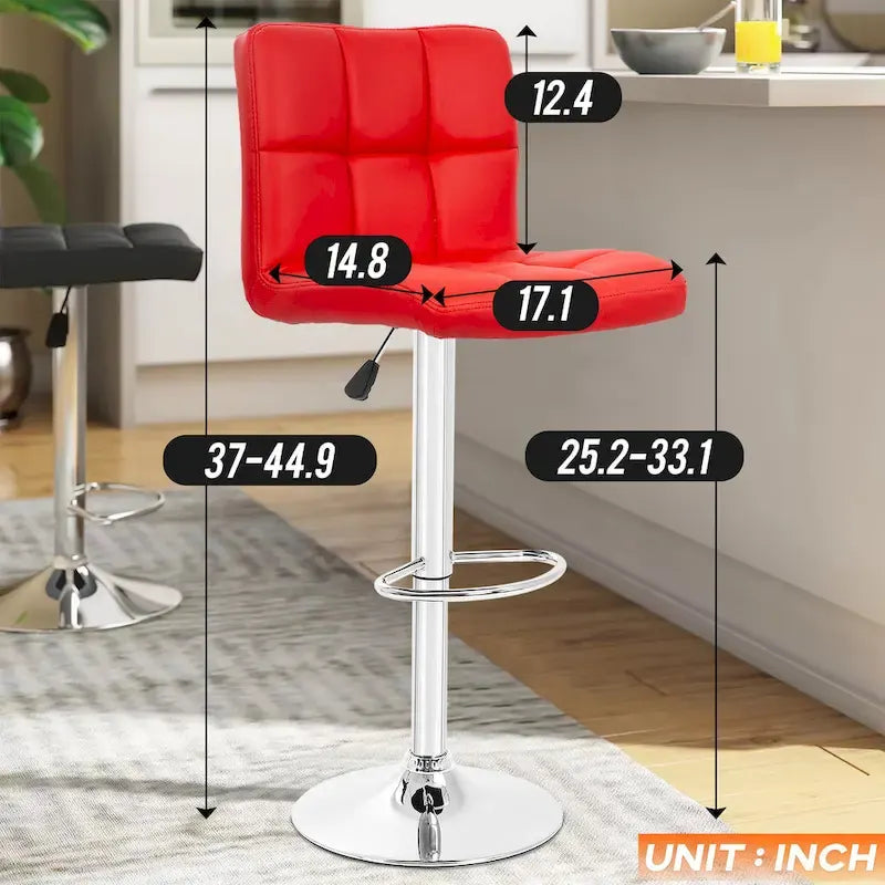 Tabourets de bar pivotants modernes Orson en cuir PU, hauteur réglable, de Furniture of America (lot de 2)