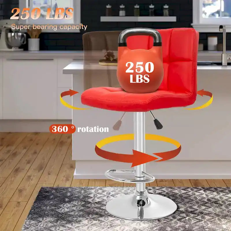 Tabourets de bar pivotants modernes Orson en cuir PU, hauteur réglable, de Furniture of America (lot de 2)