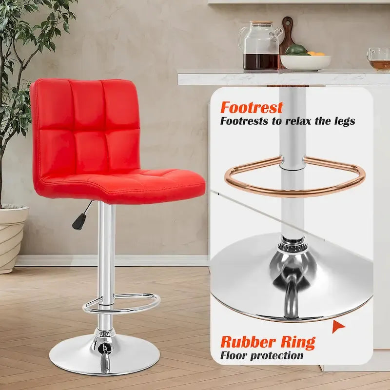 Tabourets de bar pivotants modernes Orson en cuir PU, hauteur réglable, de Furniture of America (lot de 2)