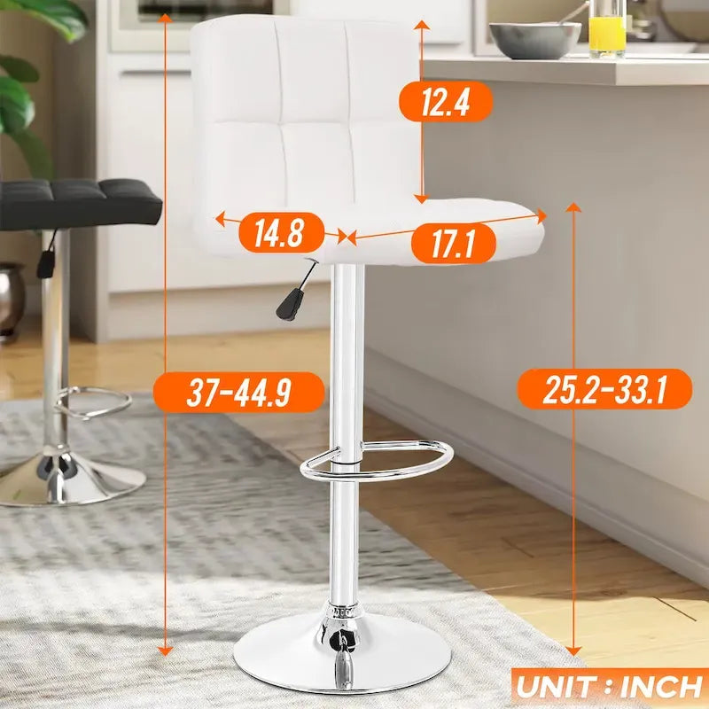 Tabourets de bar pivotants modernes Orson en cuir PU, hauteur réglable, de Furniture of America (lot de 2)