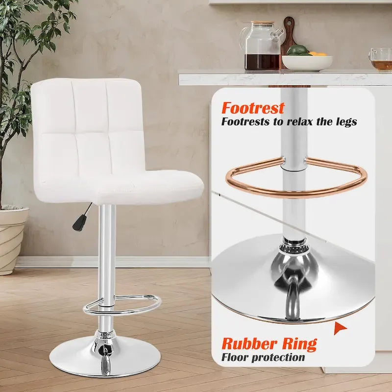 Tabourets de bar pivotants modernes Orson en cuir PU, hauteur réglable, de Furniture of America (lot de 2)